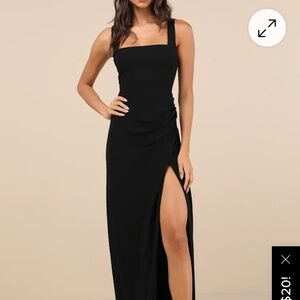 Glamorous Disposition Black Ruched maxi dress